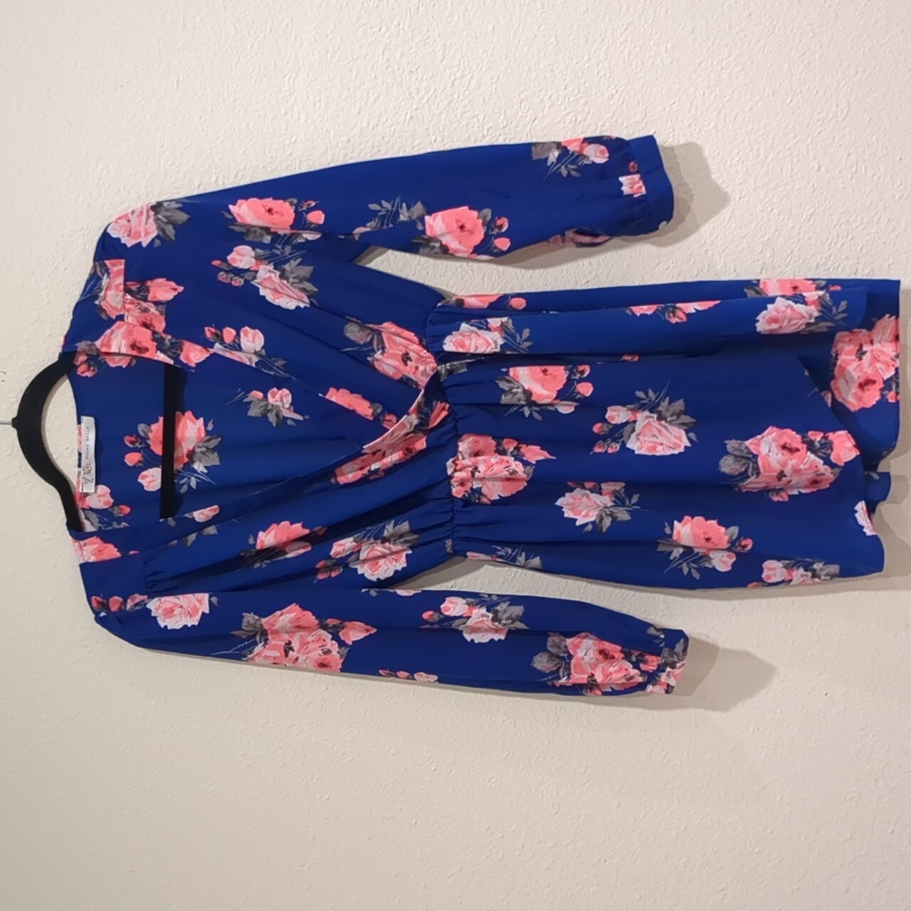 Honeybelle Royal Blue Mini Wrap Dress Size Small